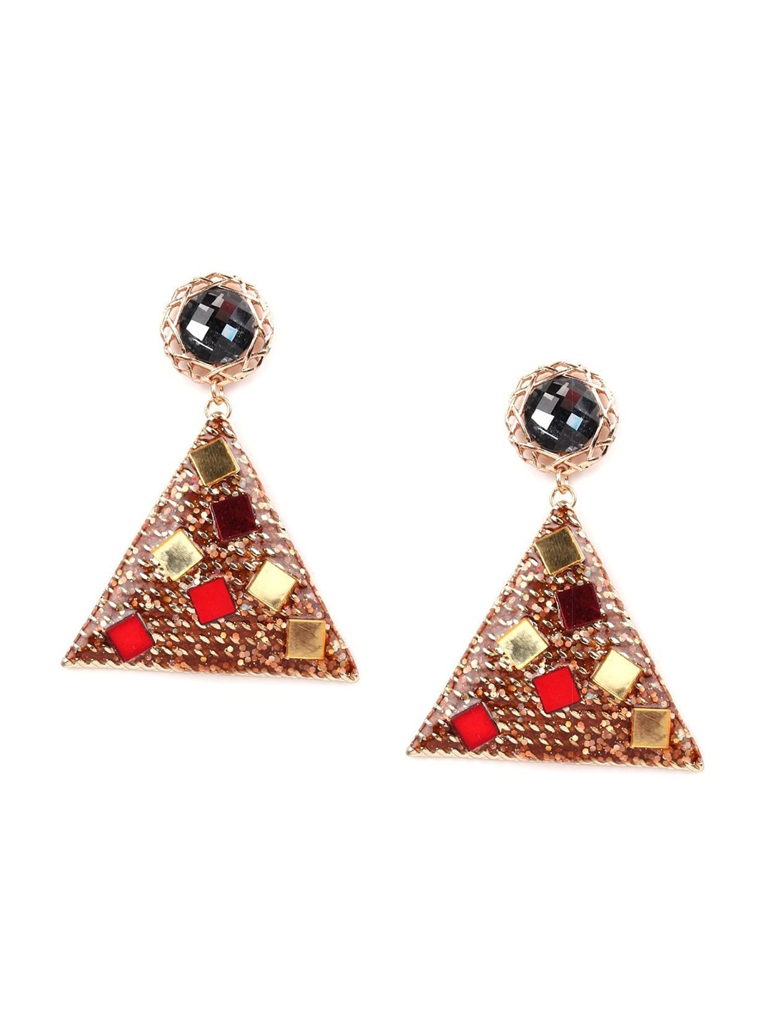 

ODETTE Gold-Toned Contemporary Jhumkas Earrings