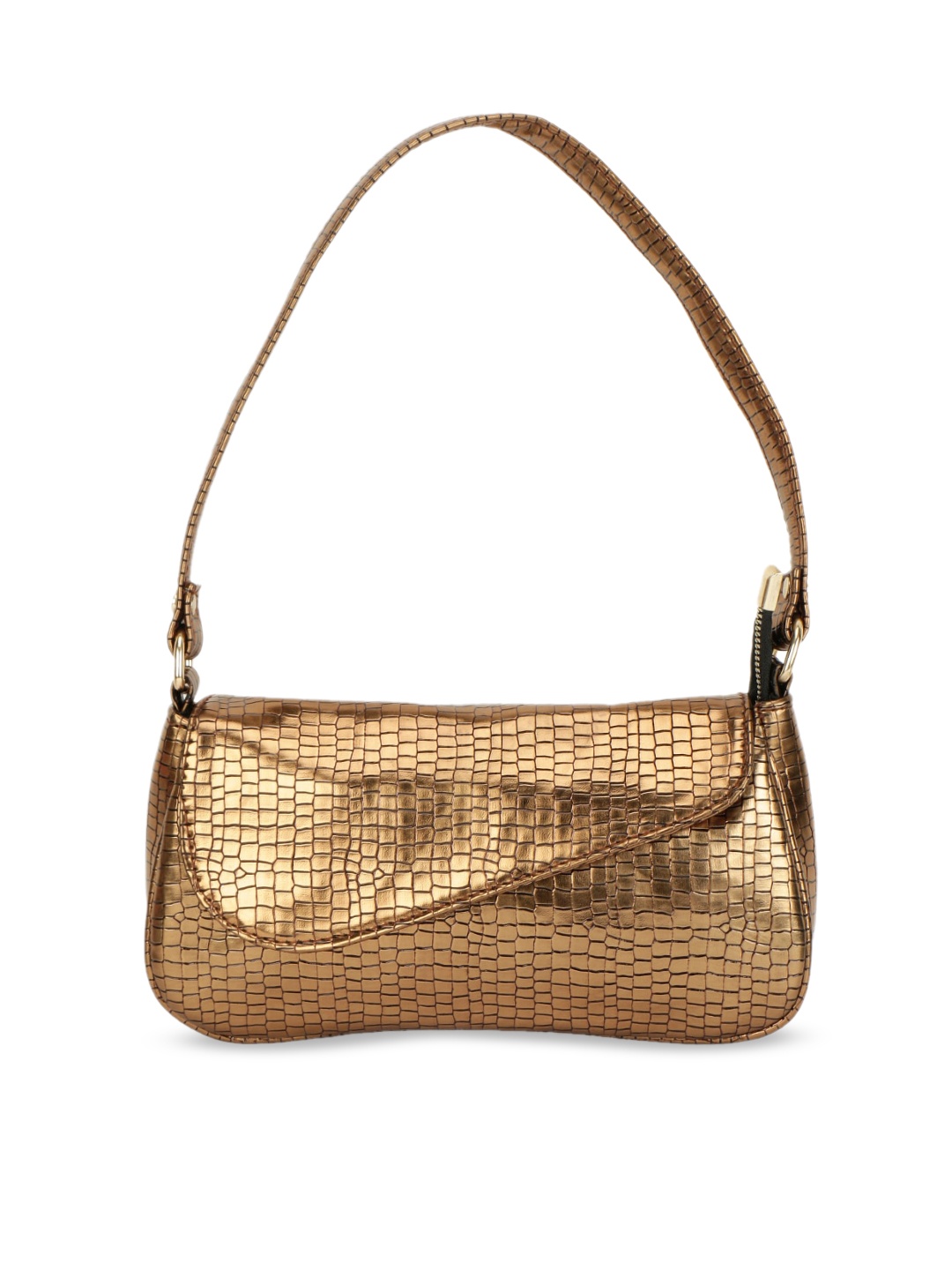 

ZEVORA Copper-Toned PU Structured Shoulder Bag