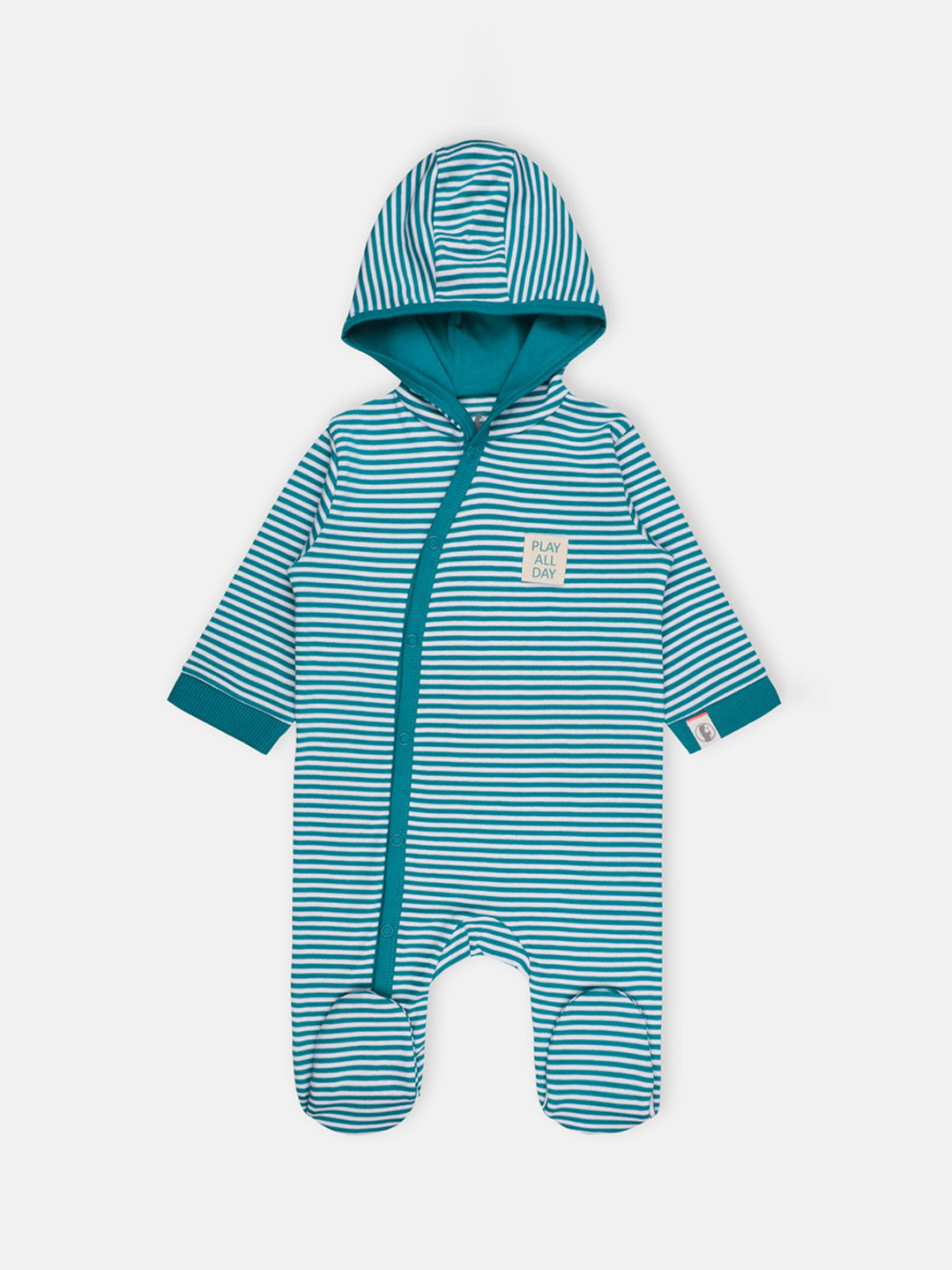 

Babysafe Infant Kids Teal Green & White Striped Sleepsuit