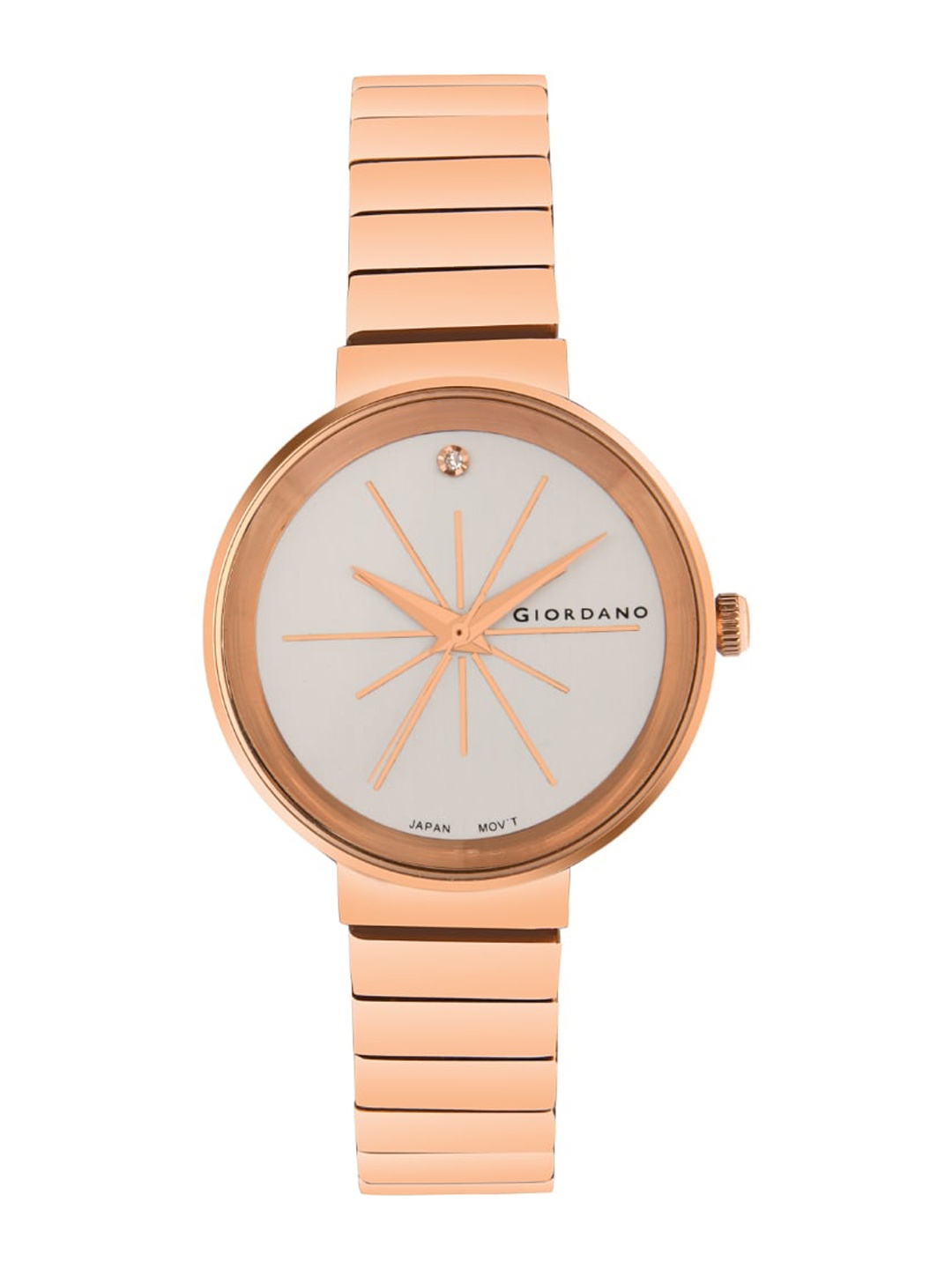 

GIORDANO Women White Dial & Rose Gold Toned Stainless Steel Analogue Watch GD-4065-22