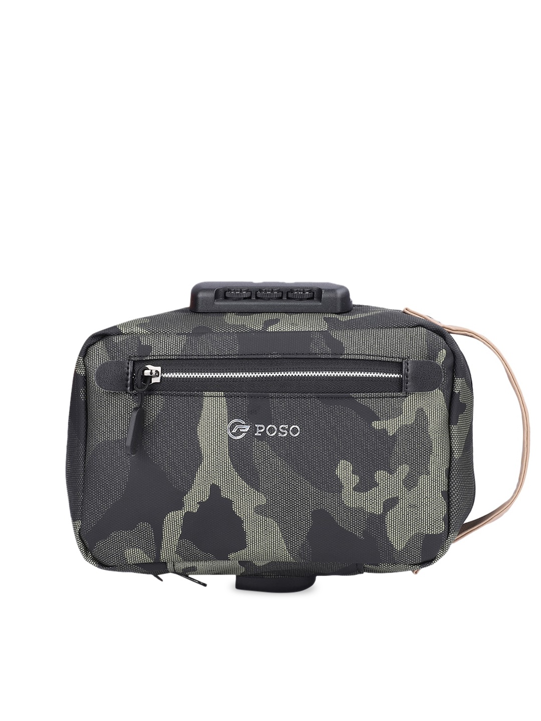 

POSO Grey Camouflage Multifunctional Travel Pouch with USB Charging and Number Lock