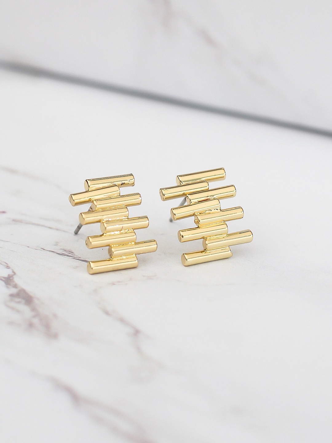 

Bellofox Gold-Toned Contemporary Studs Earrings
