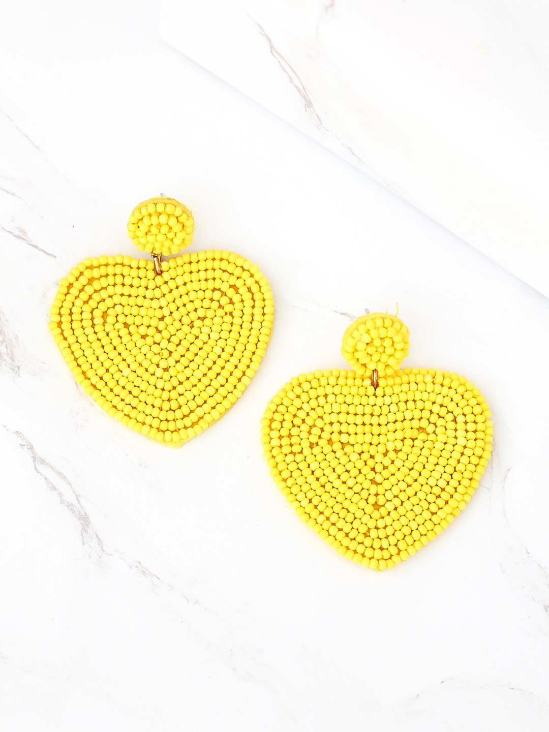 

Bellofox Yellow Heart Shaped Drop Earrings