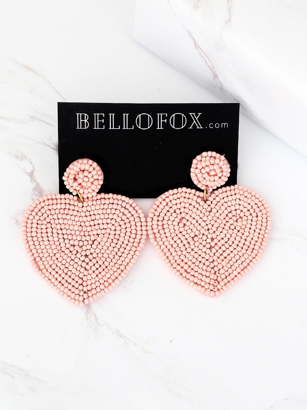 

Bellofox Pink Heart Shaped Drop Earrings