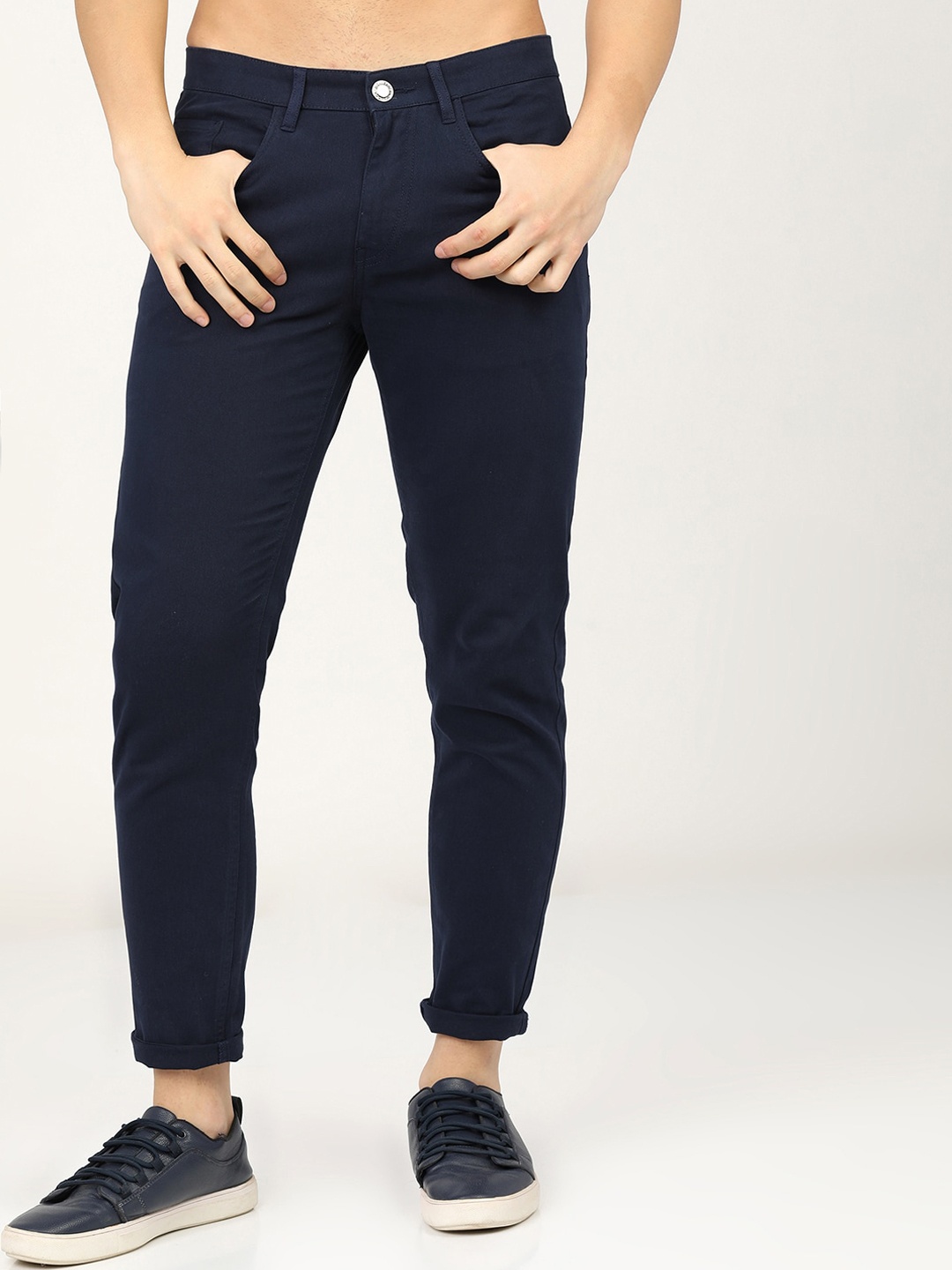 

HIGHLANDER Men Blue Slim Fit Easy Wash Chinos Trousers