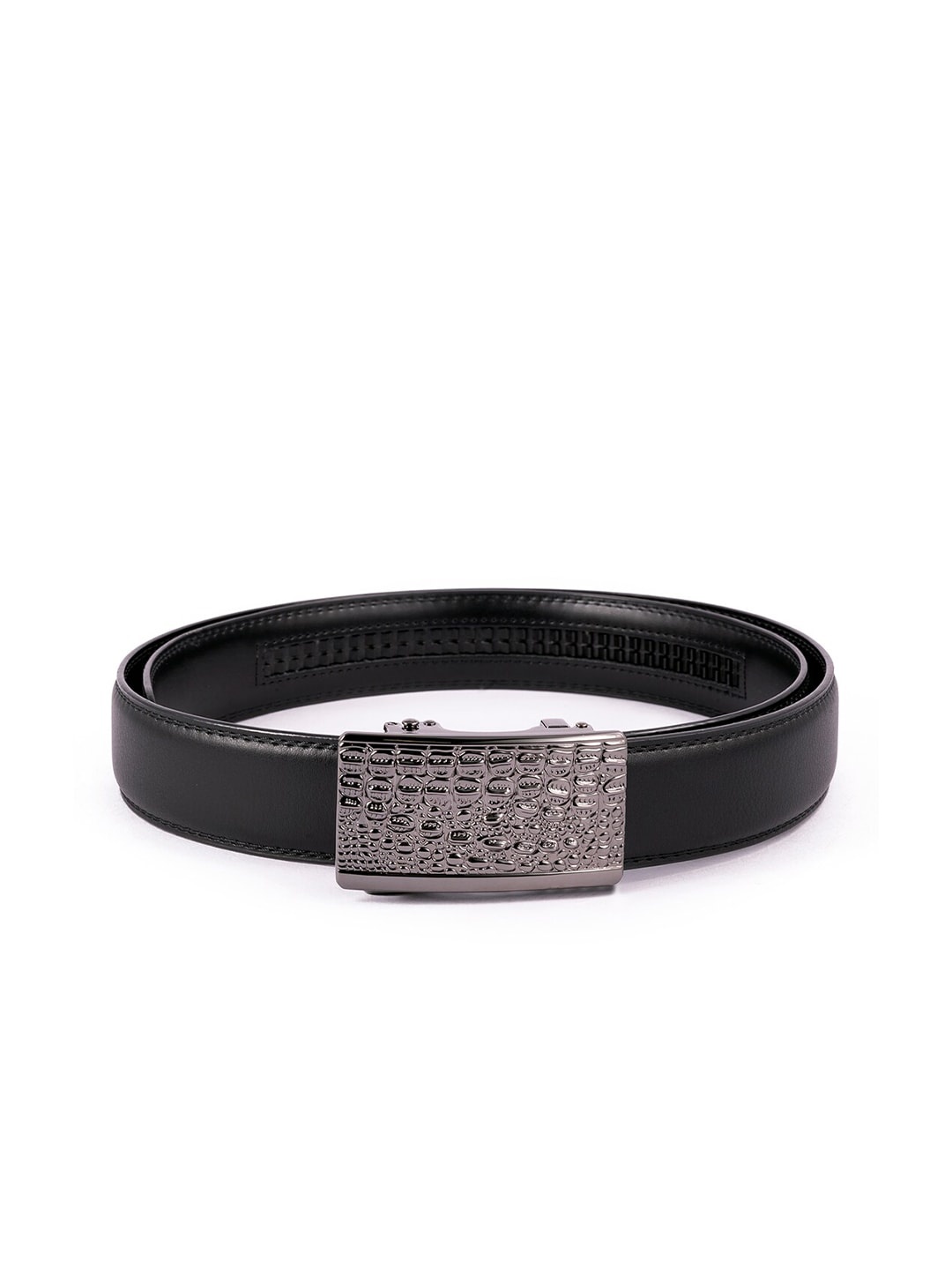 

BANGE Men Black Textured Leather Formal Belt