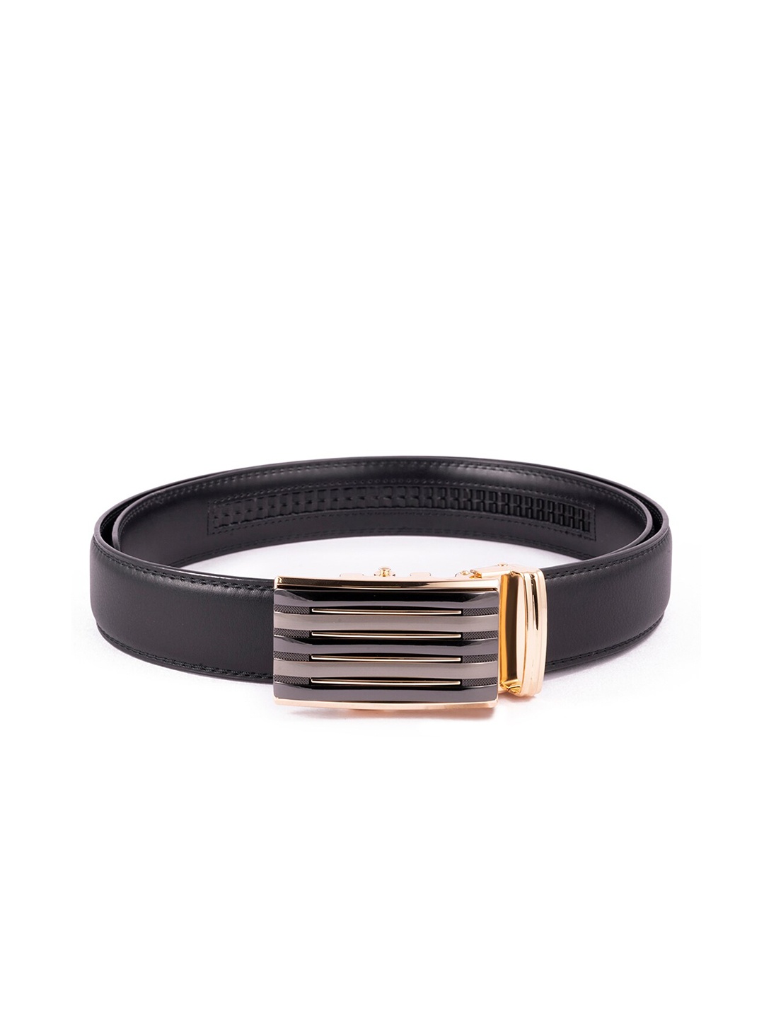 

BANGE Men Black Textured Leather Formal Belt