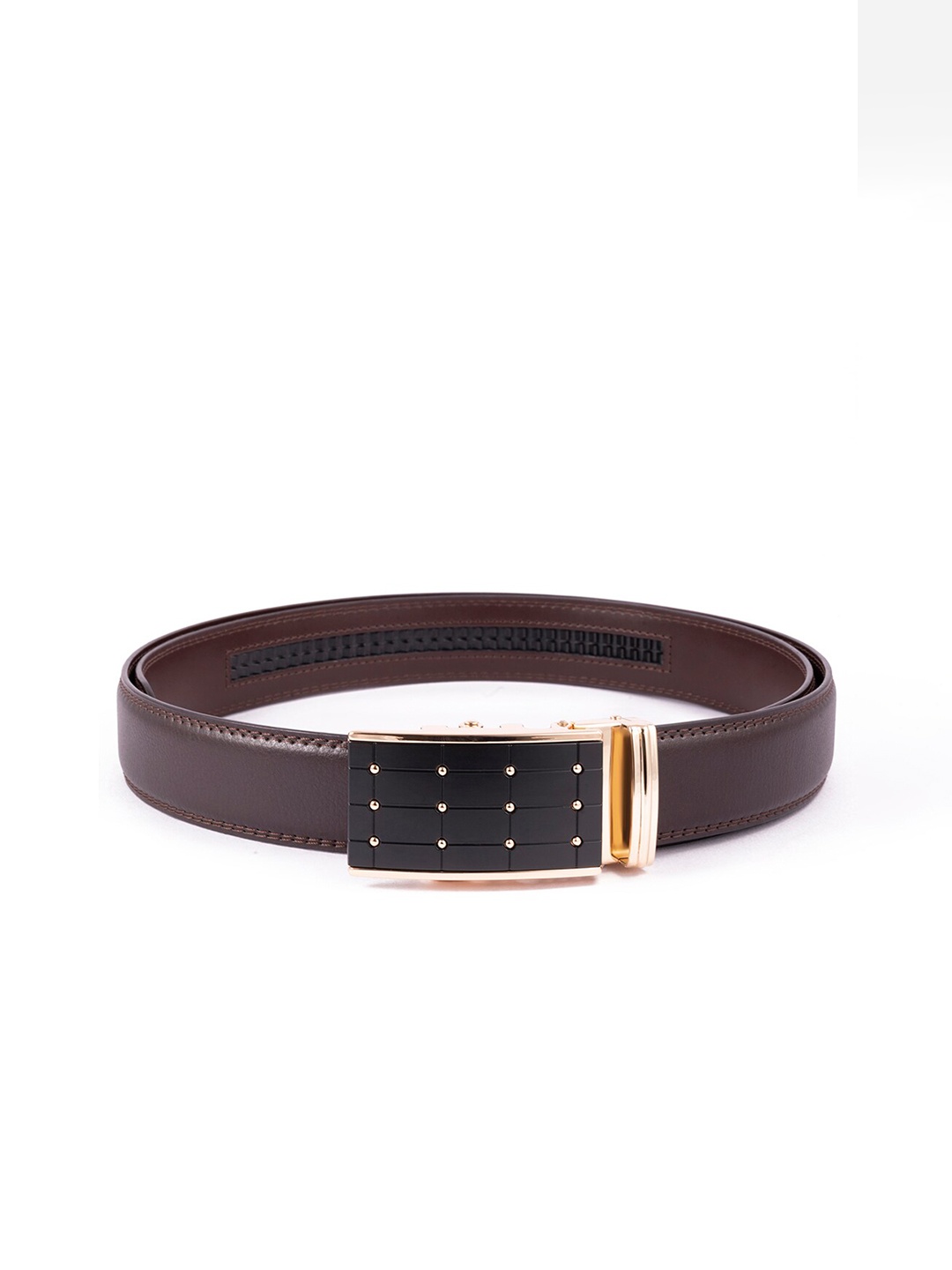 

BANGE Men Brown Textured Genuine Leather Formal Belt