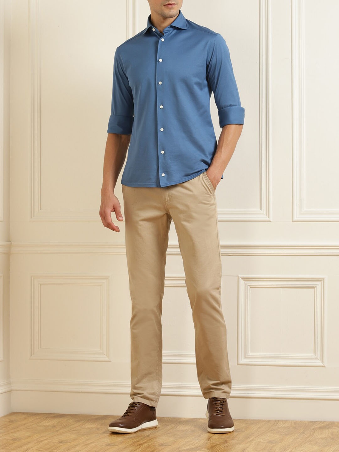 

Eton Men Blue Opaque Casual Shirt
