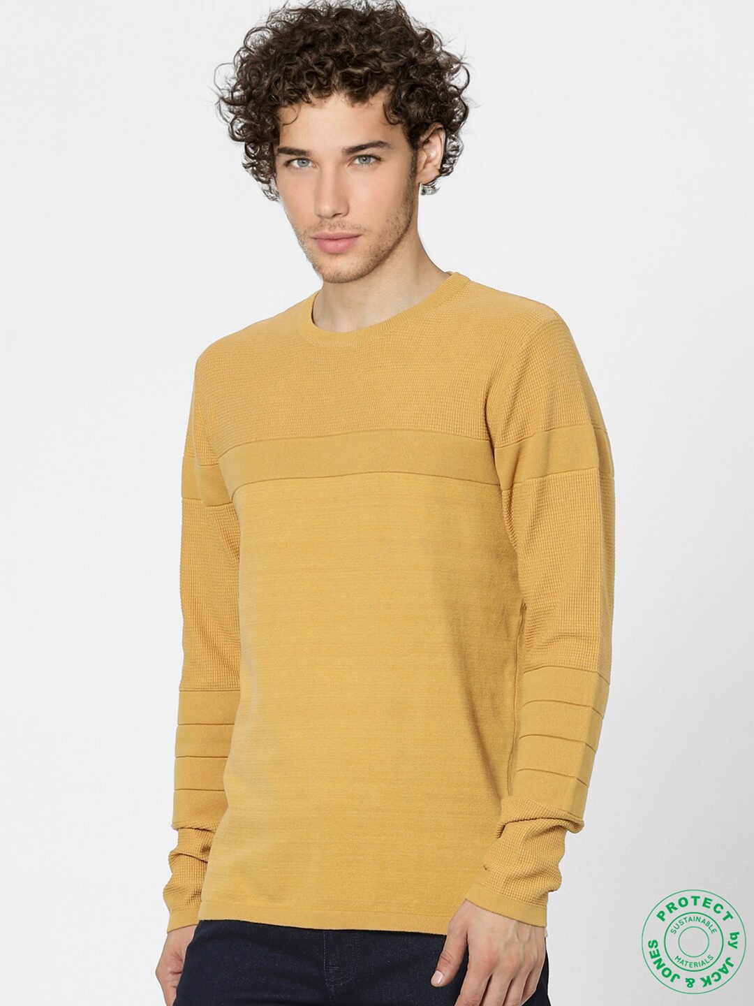 

Jack & Jones Men Yellow Jco Grady Pullover