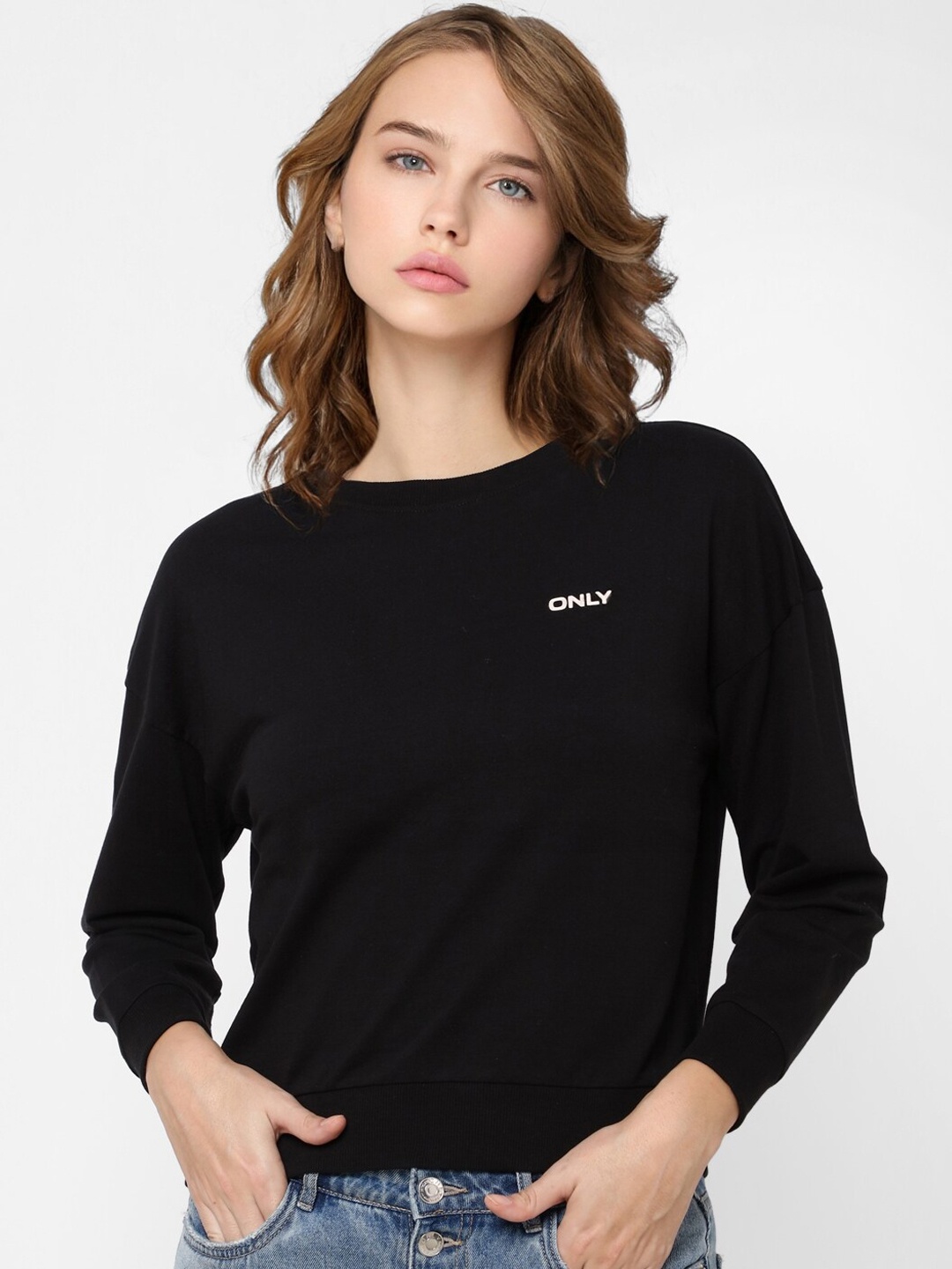 

ONLY Women Black Sweatshirt