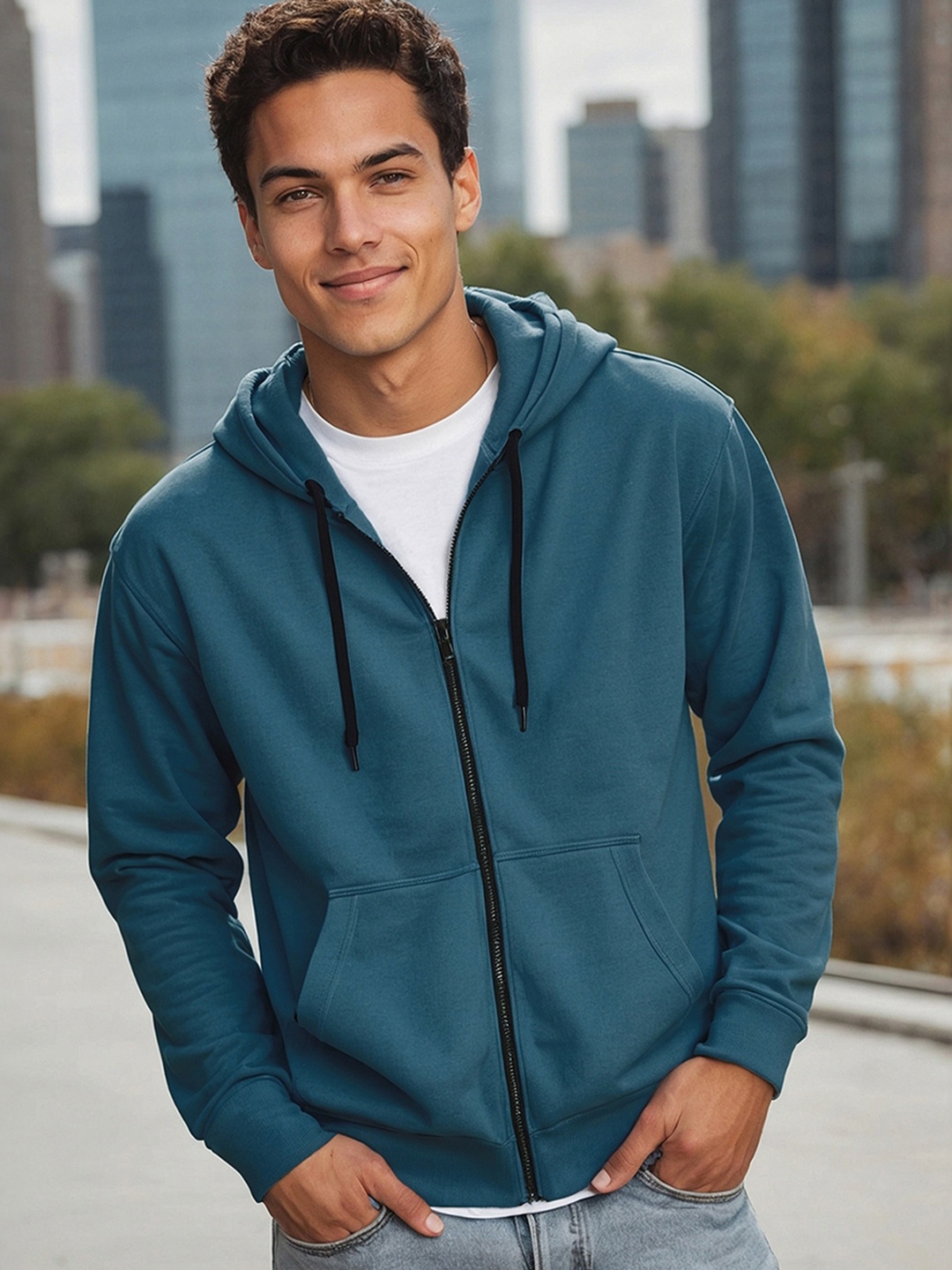 

Bewakoof Men Green Hooded Sweatshirt