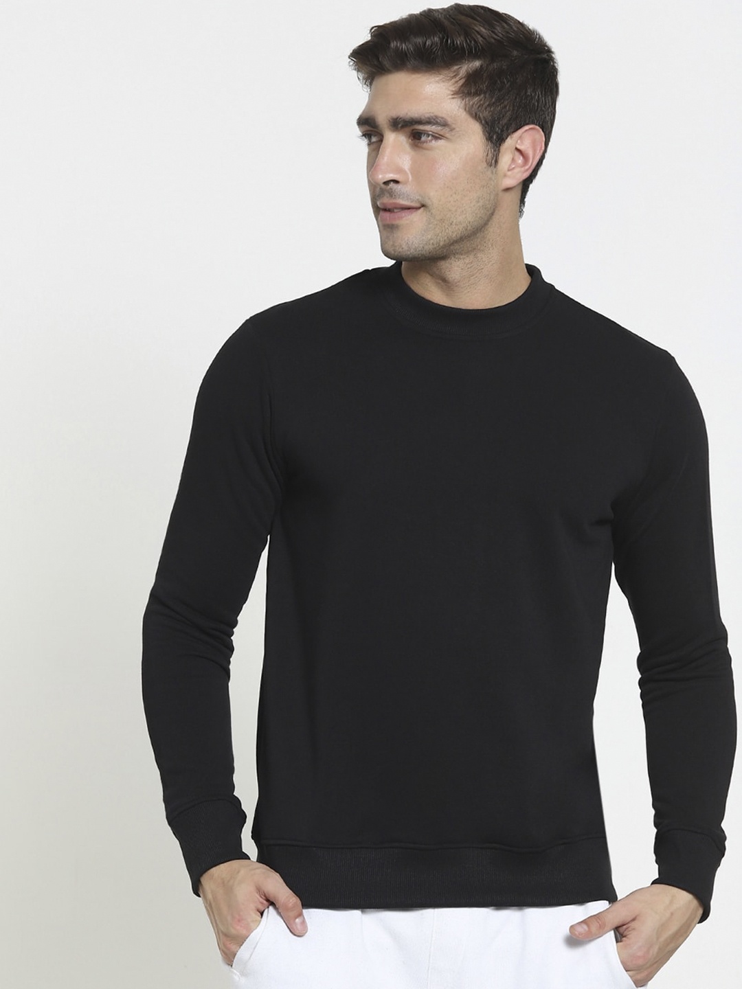 

Bewakoof Black Crew Neck Sweatshirt