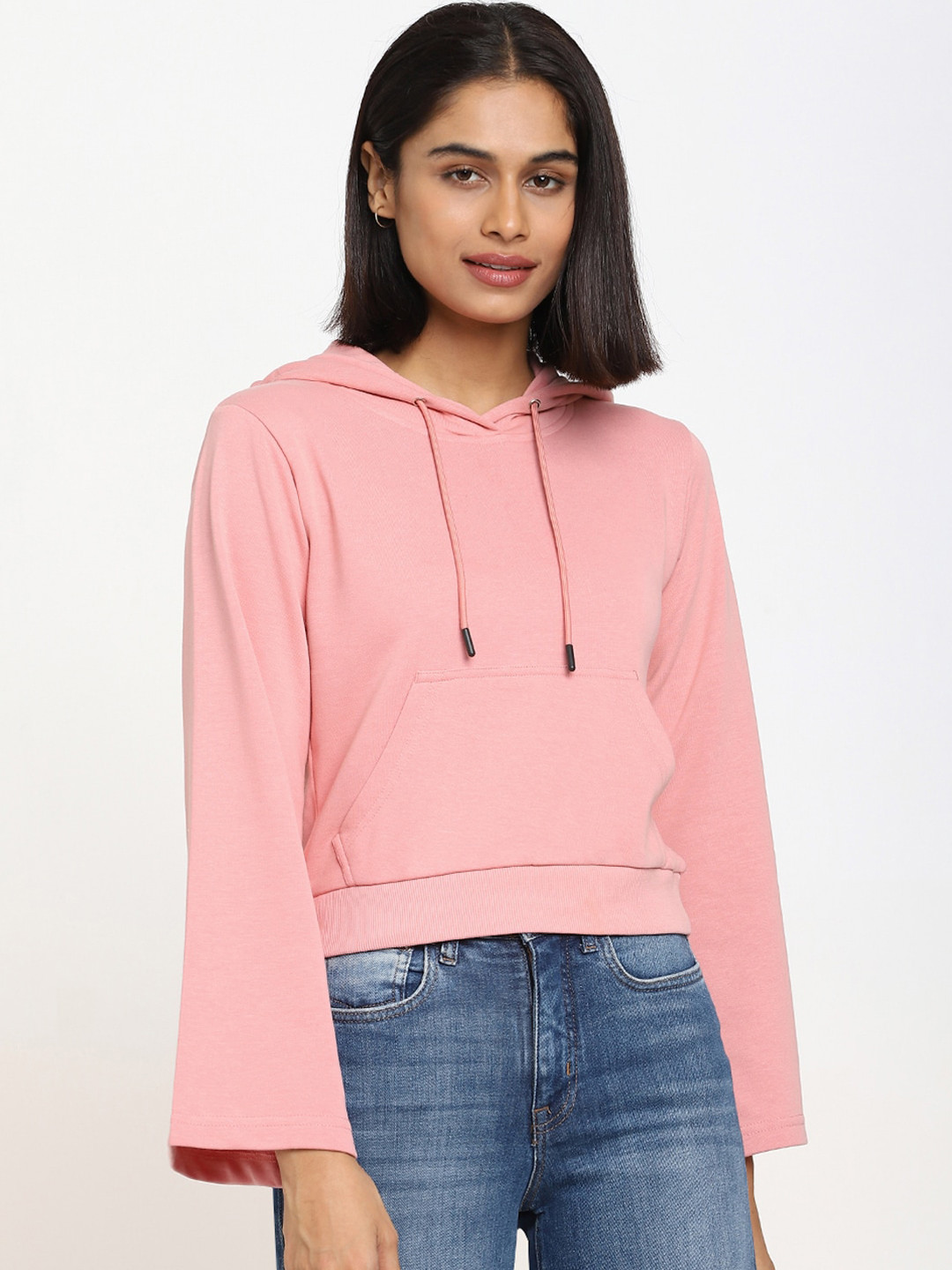 

Bewakoof Women Pink Hooded Sweatshirt