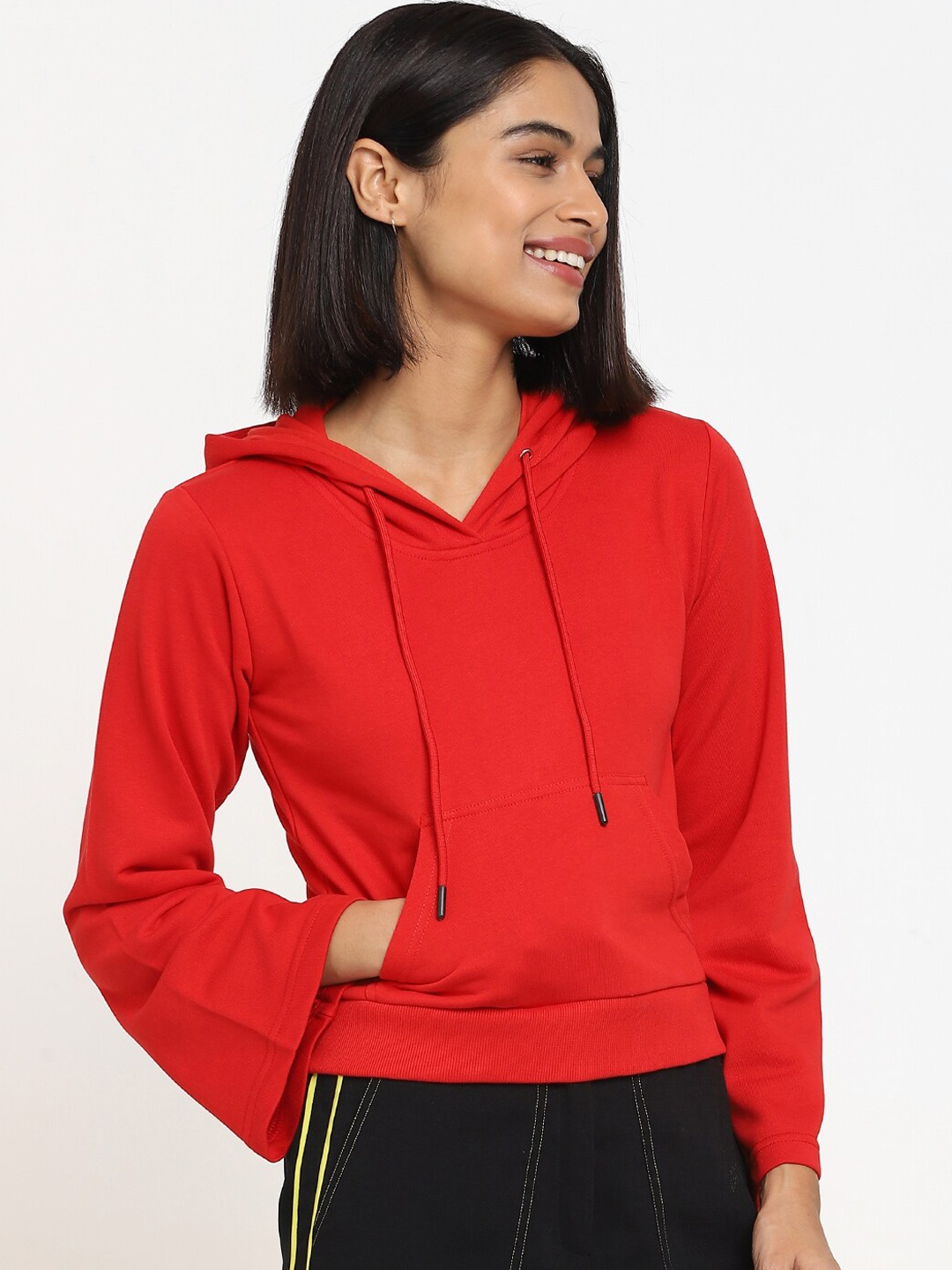 

Bewakoof Women Red Hooded Sweatshirt
