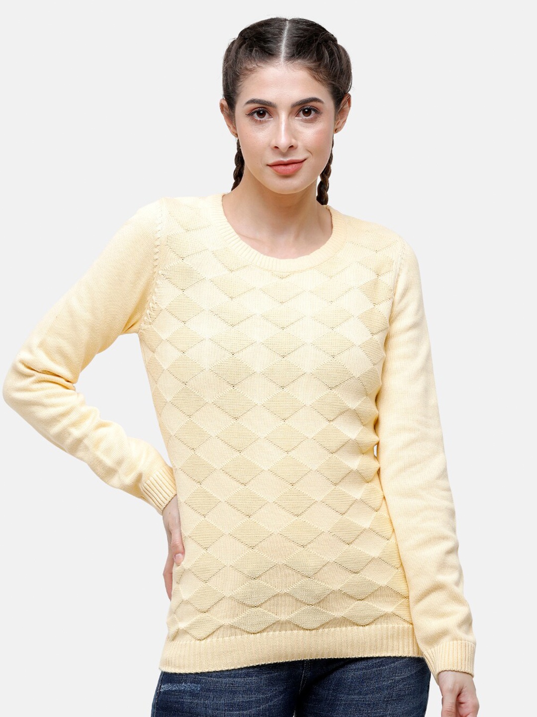 

98 Degree North Women Yellow Pullover