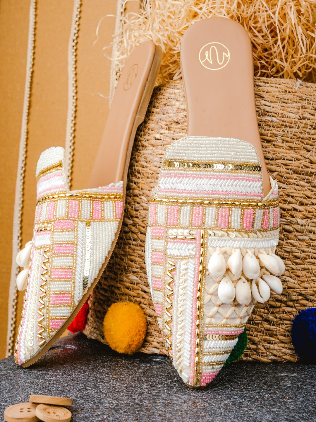 

NR By Nidhi Rathi Women Multicoloured Mules Flats, Multi