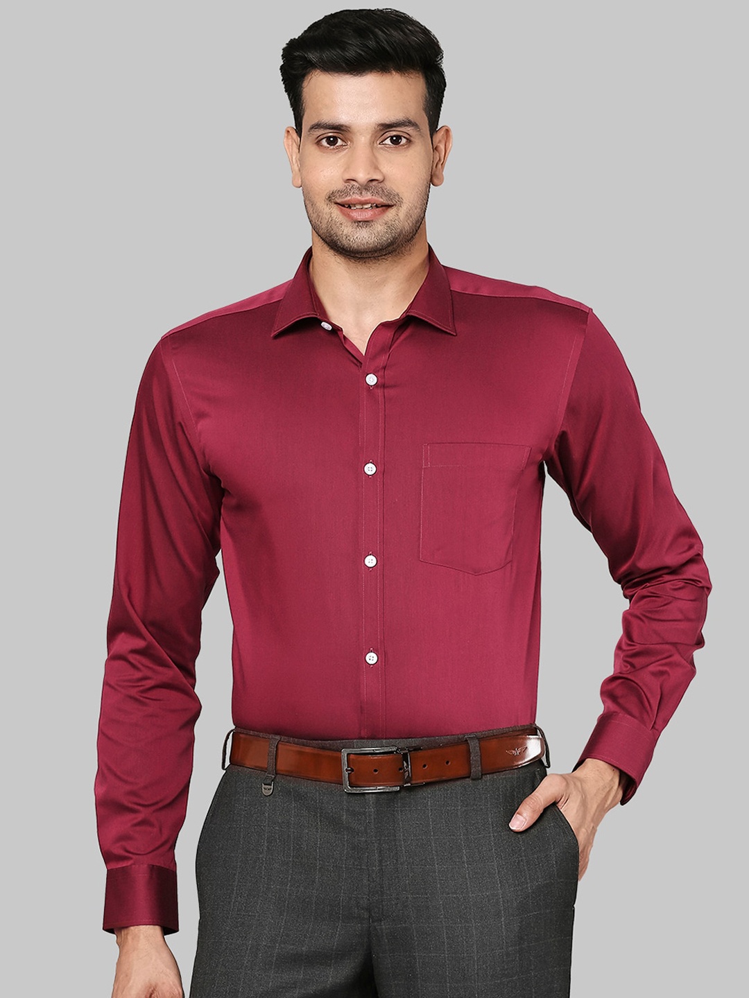 

Park Avenue Men Maroon Slim Fit Opaque Formal Shirt