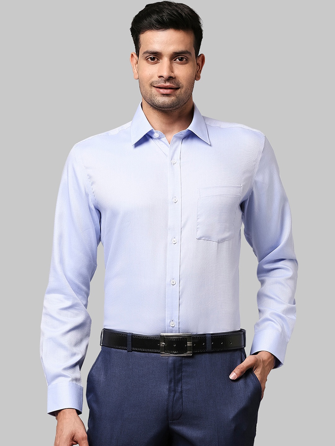 

Park Avenue Men Blue Opaque Formal Shirt
