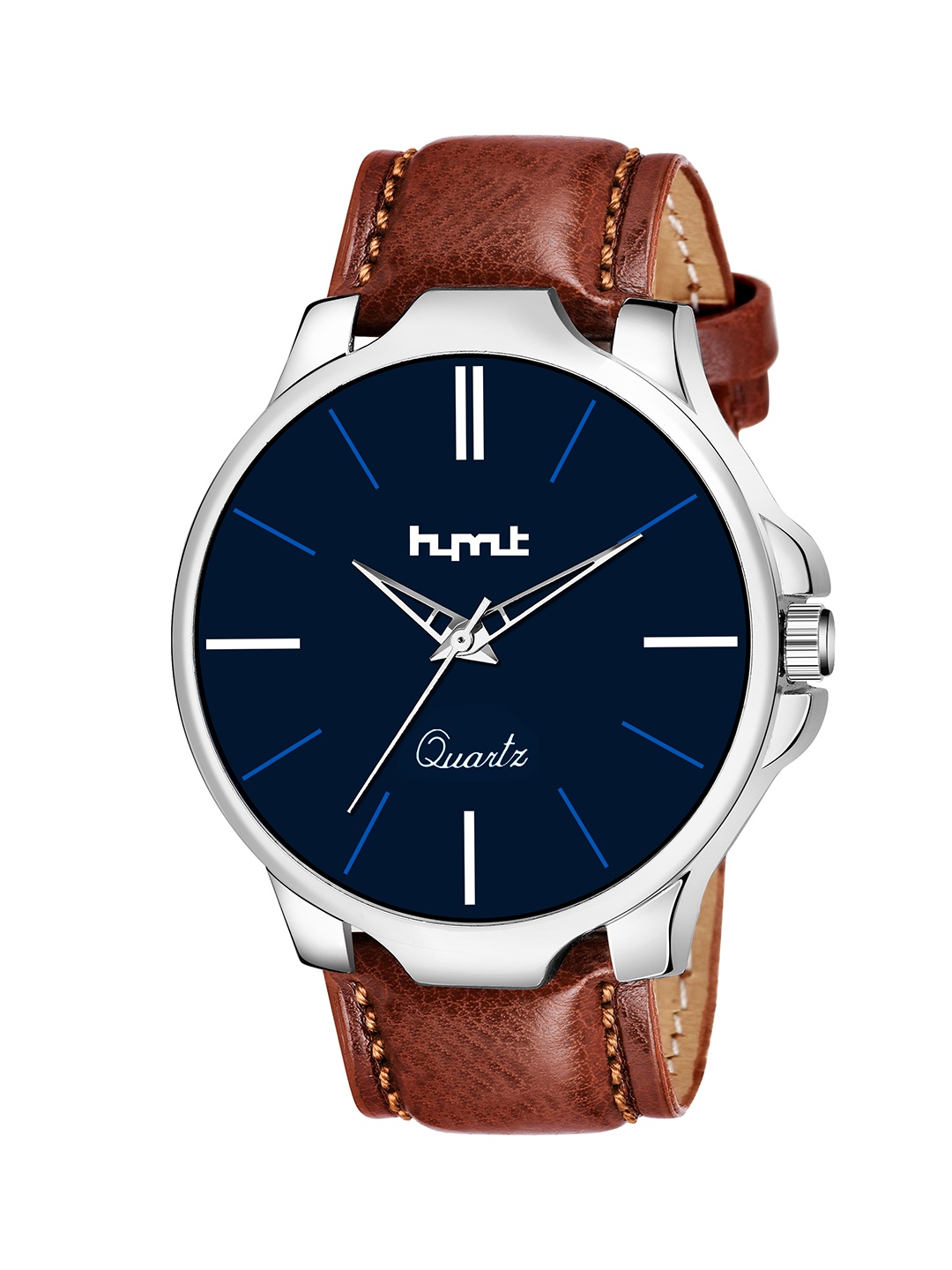 

HYMT Men Blue Dial & Brown Leather Straps Analogue Watch HMTY-5005