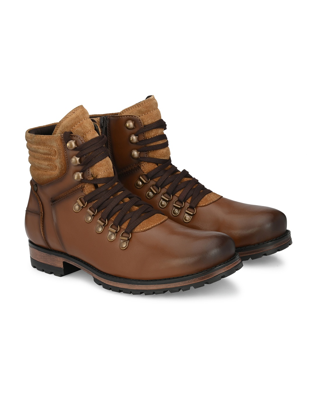 

Delize Men Tan Textured Flat Boots