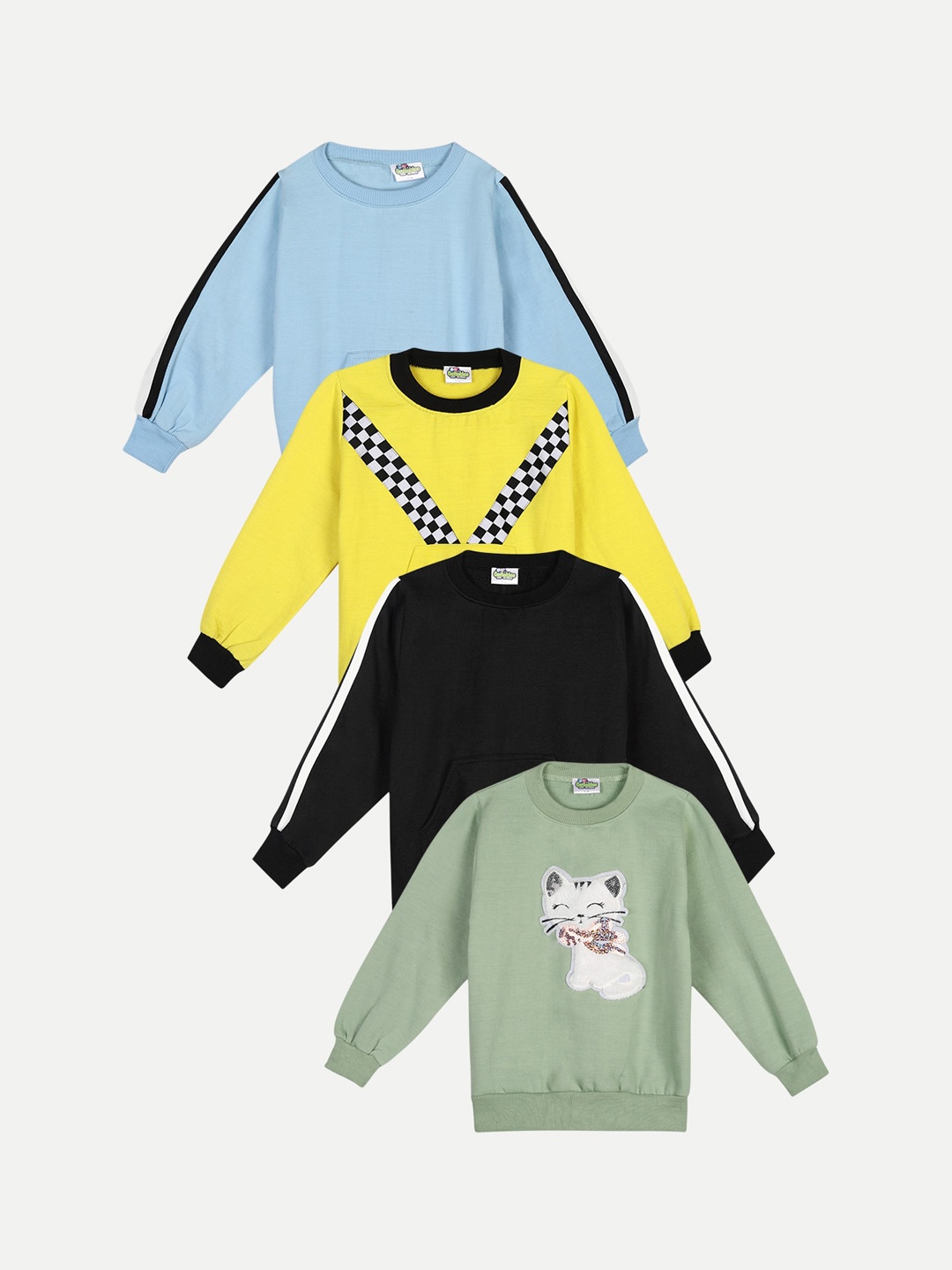 

Cutiekins Kids Pack Of 4 Printed Fleece Sweatshirt, Blue