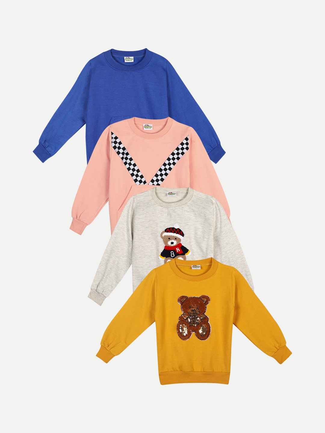 

Cutiekins Kids Set of 4 Embellished Sweatshirts, Blue