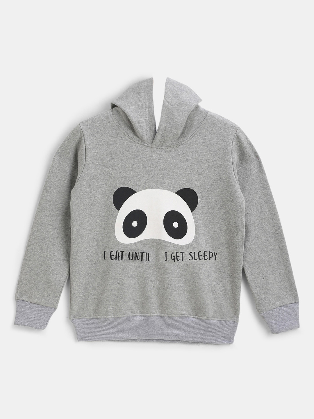 

YK Boys Grey Graphics Printed Hooded Sweatshirt