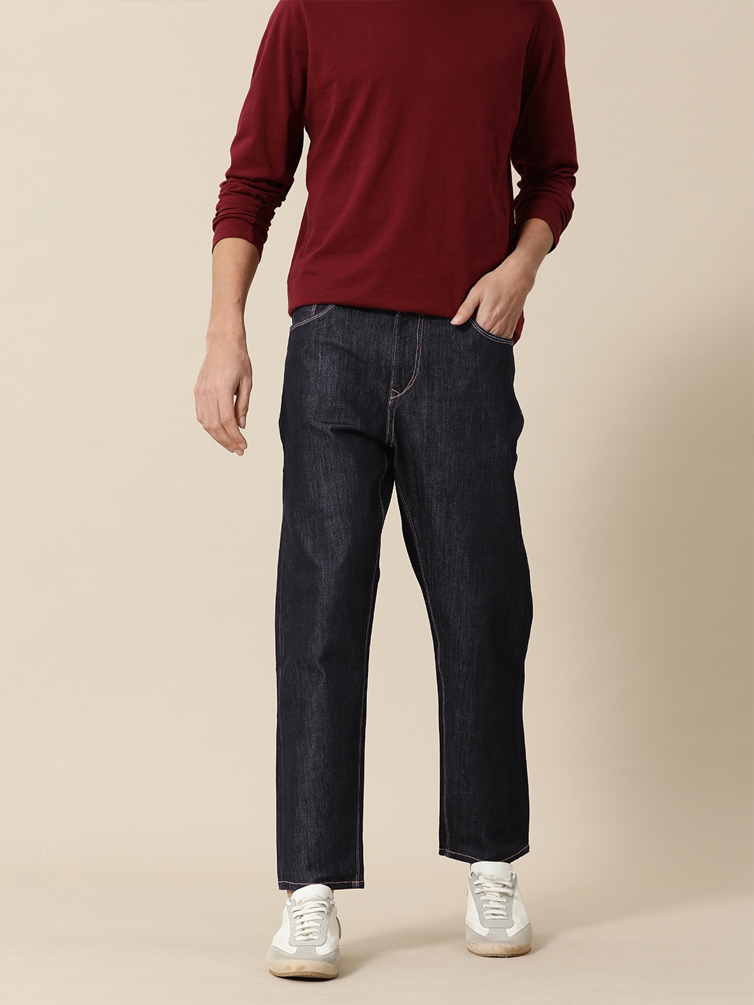 

Mr Bowerbird Men Navy Blue Tapered Fit Mid-Rise Clean Look Jeans