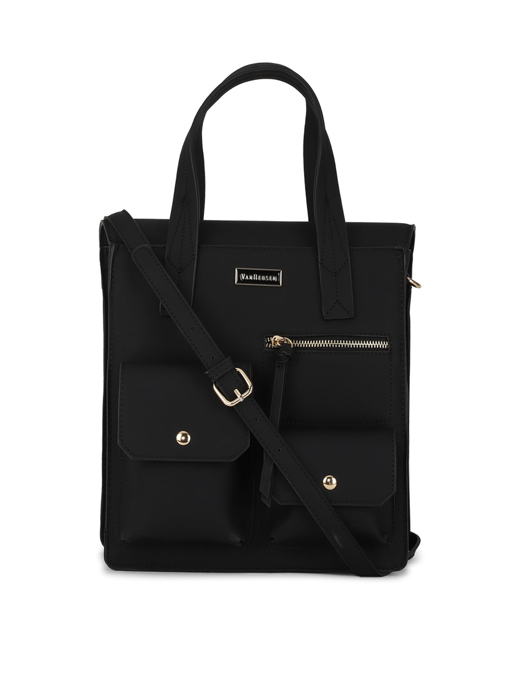 

Van Heusen Black PU Structured Handheld Bag