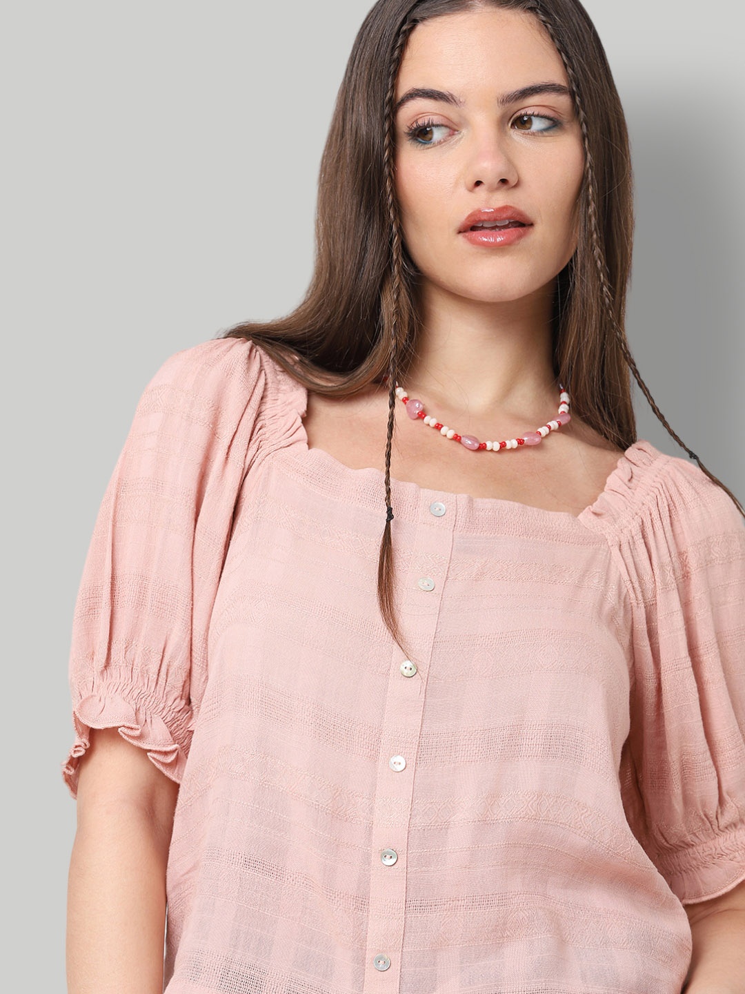 

ONLY Pink Off-Shoulder Bardot Top