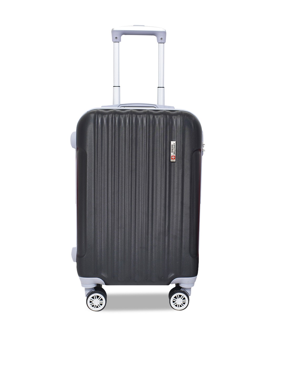 

SWISS MILITARY Black Textured Hard-Sided Cabin Trolley Bag