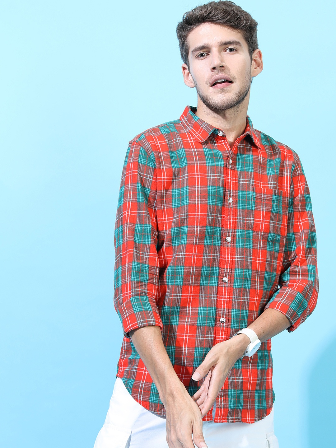 

HIGHLANDER Slim Fit Tartan Checked Casual Shirt, Multi