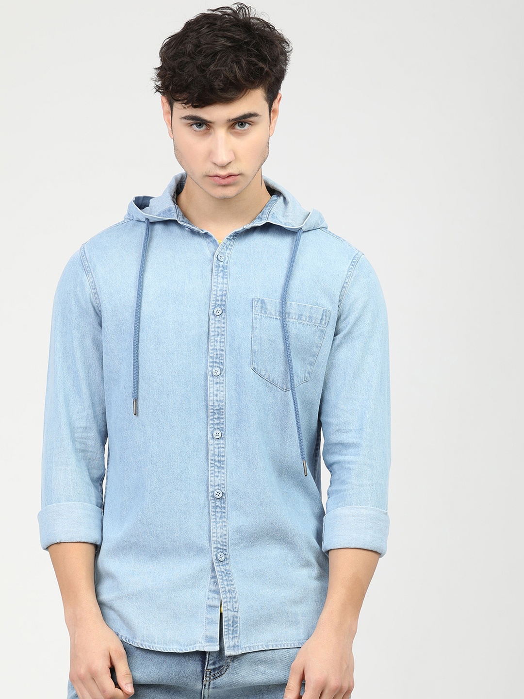 

HIGHLANDER Men Blue Slim Fit Opaque Faded Casual Shirt