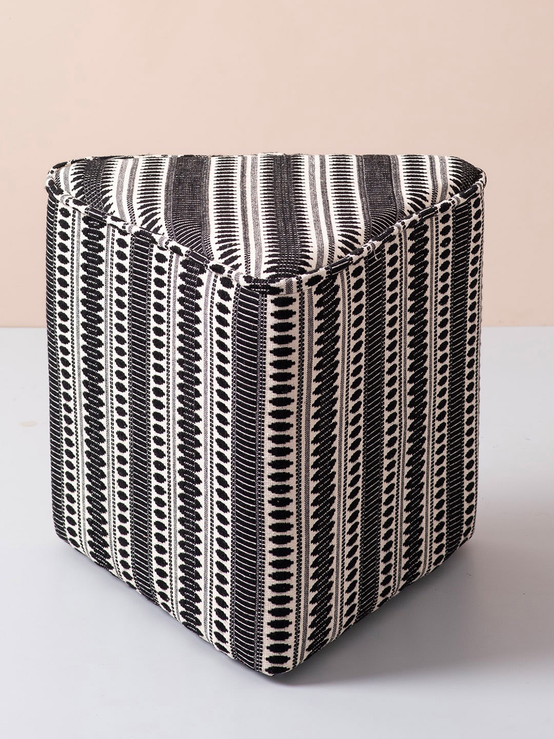 

nestroots Black & Beige Triangle Shape Sitting Ottoman