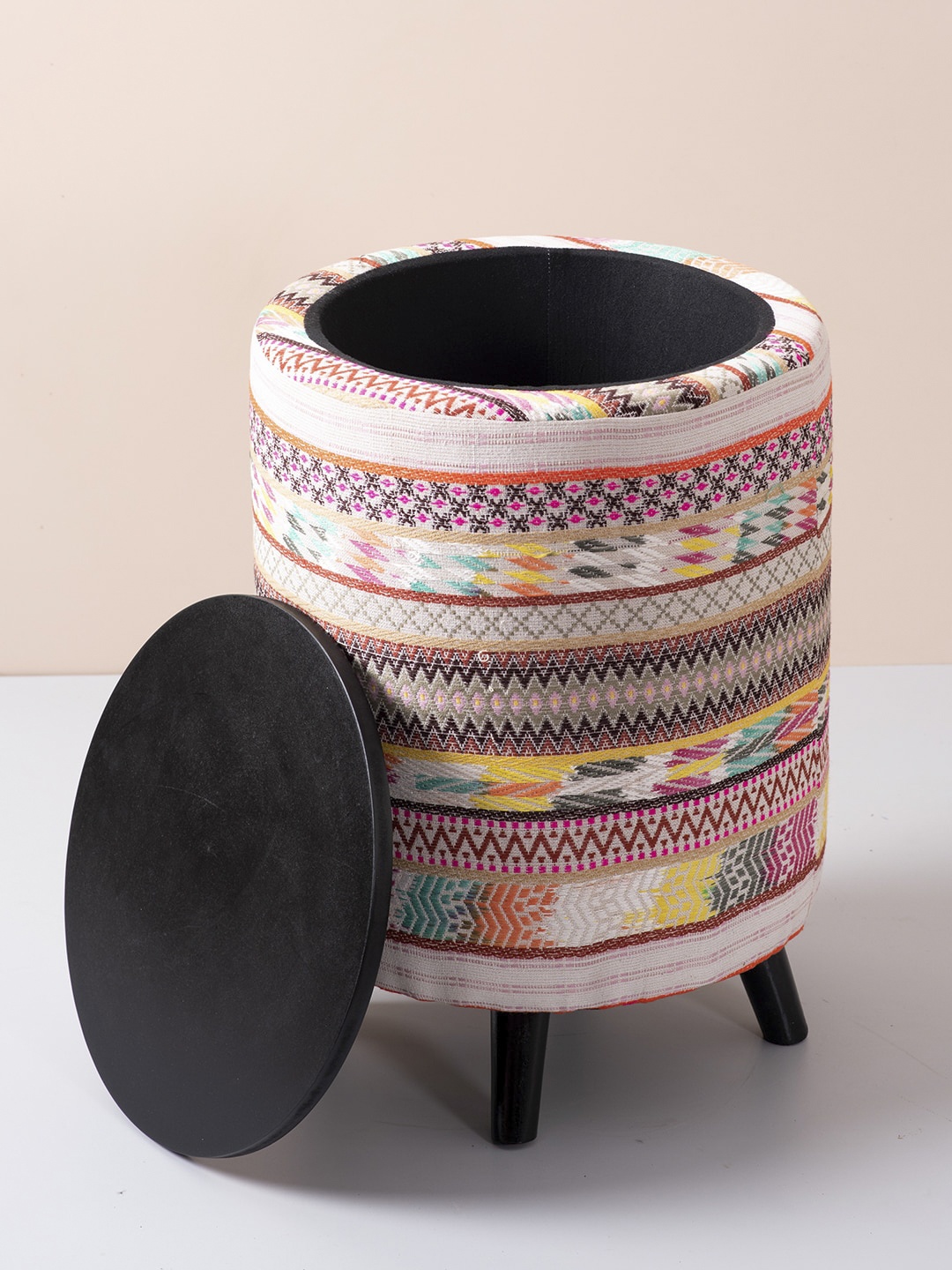 

nestroots Brown & pink Shape Sitting Storage Ottoman