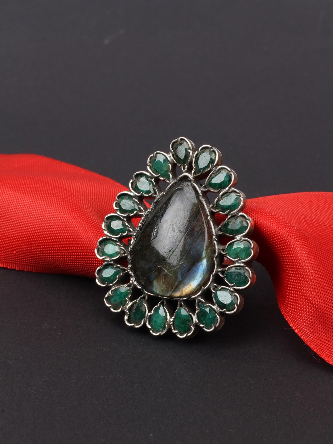 

SANGEETA BOOCHRA Silver-Plated Handcrafted Adjustable Ring