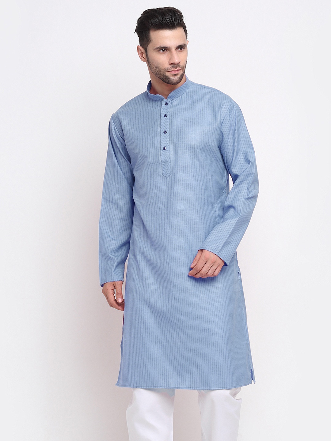 

KRAFT INDIA Men Blue Thread Work Kurta
