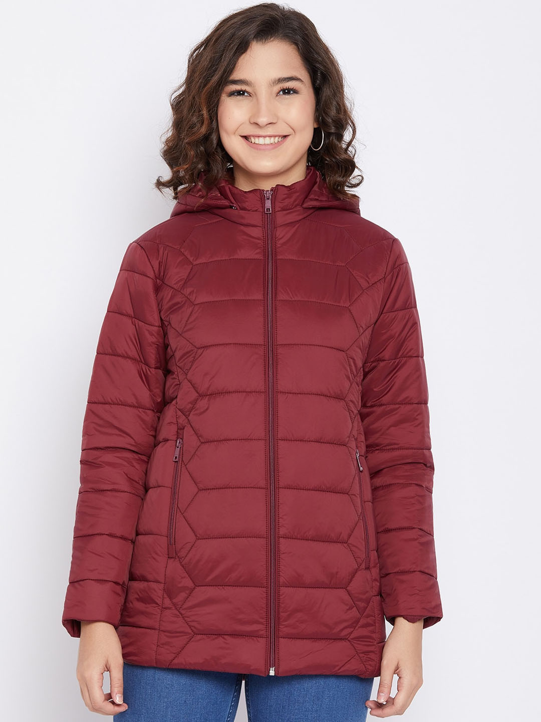 

Octave Women Maroon Padded Jacket