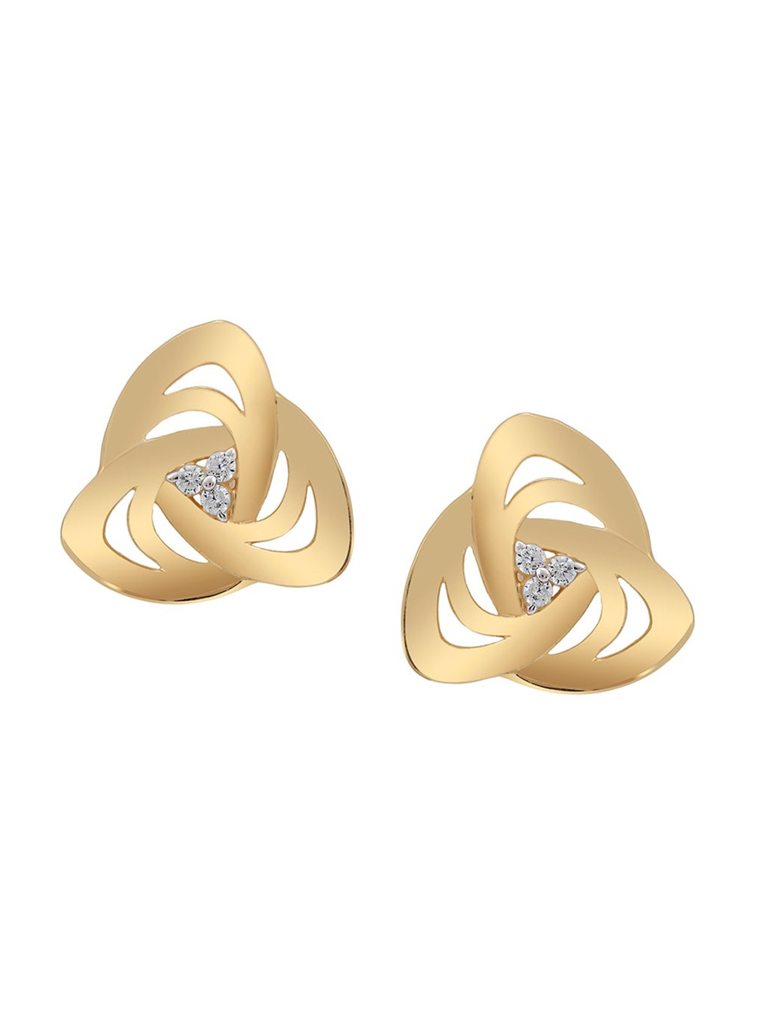 

LA SOULA Gold-Plated & White 925 Sterling Silver Geometric Studs