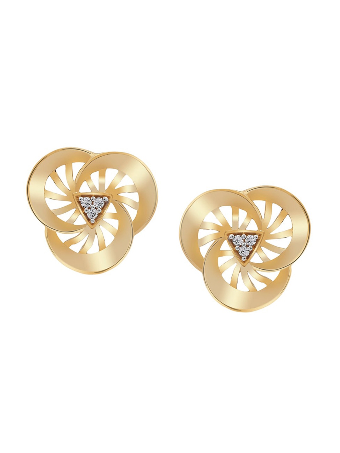 

LA SOULA Gold-Plated & White 925 Sterling Silver Geometric Studs