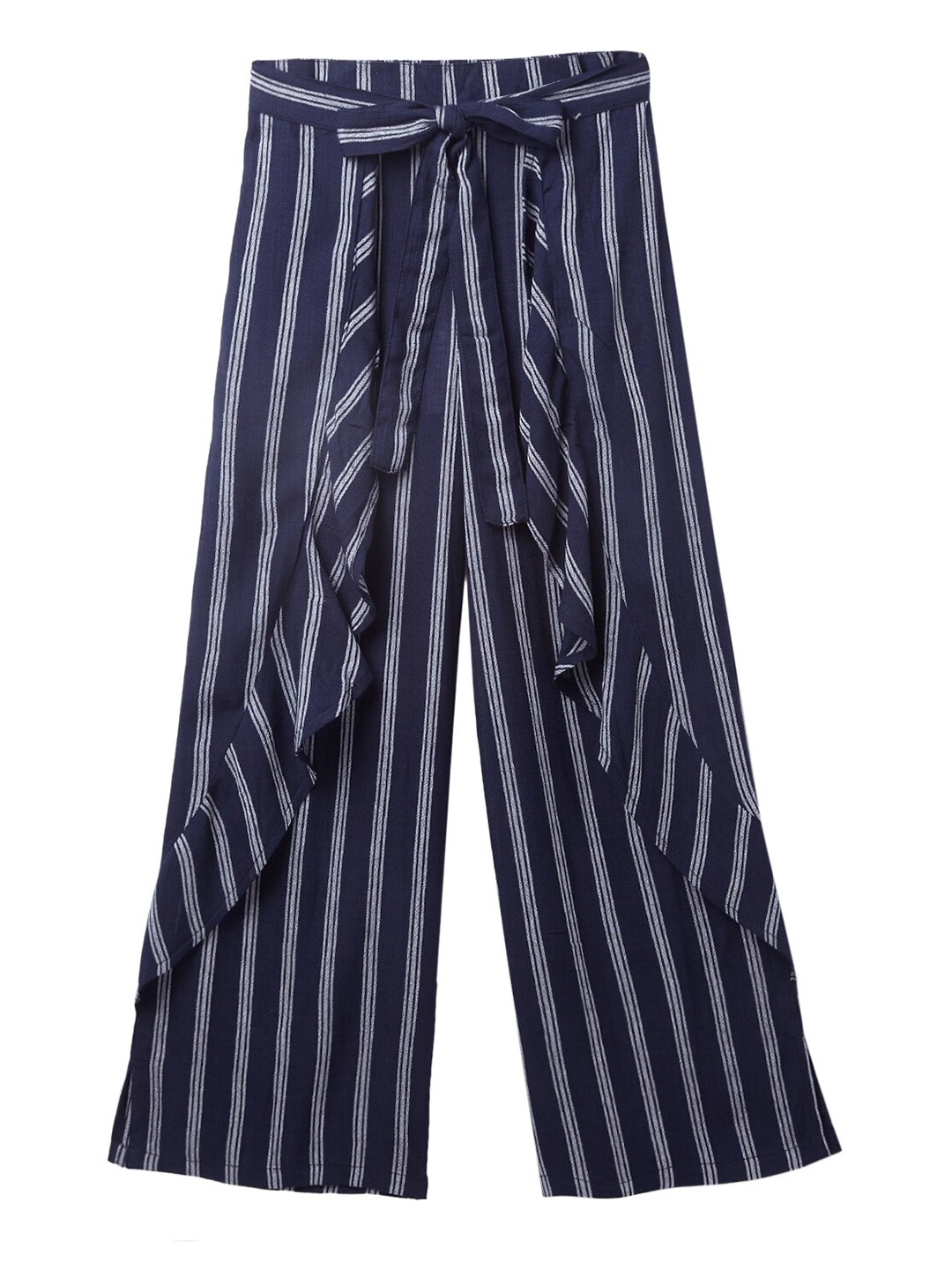 

Cub McPaws Girls Navy Blue & White Striped Palazzos