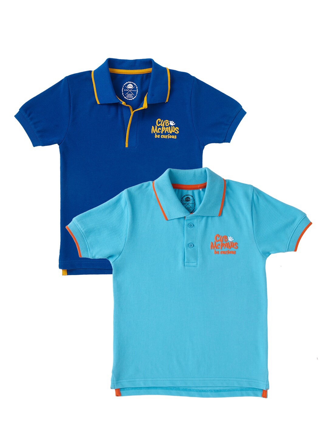 

Cub McPaws Boys Pack of 2 Polo Collar T-shirt, Blue