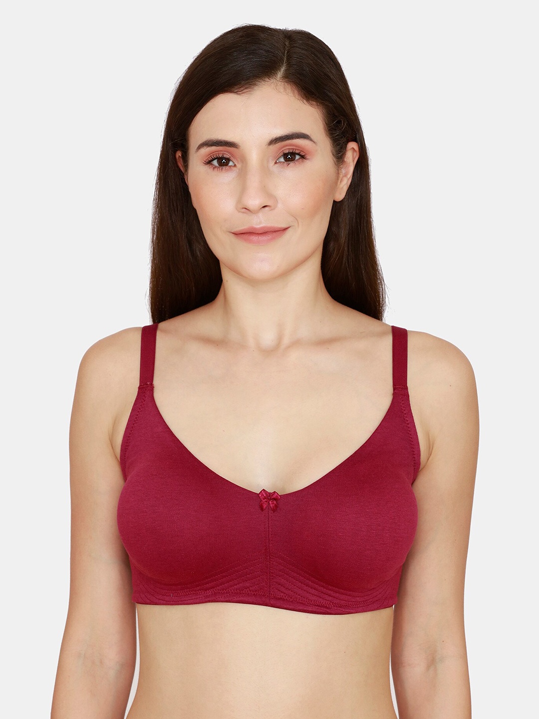 

Zivame Women Maroon Solid Cotton Bra