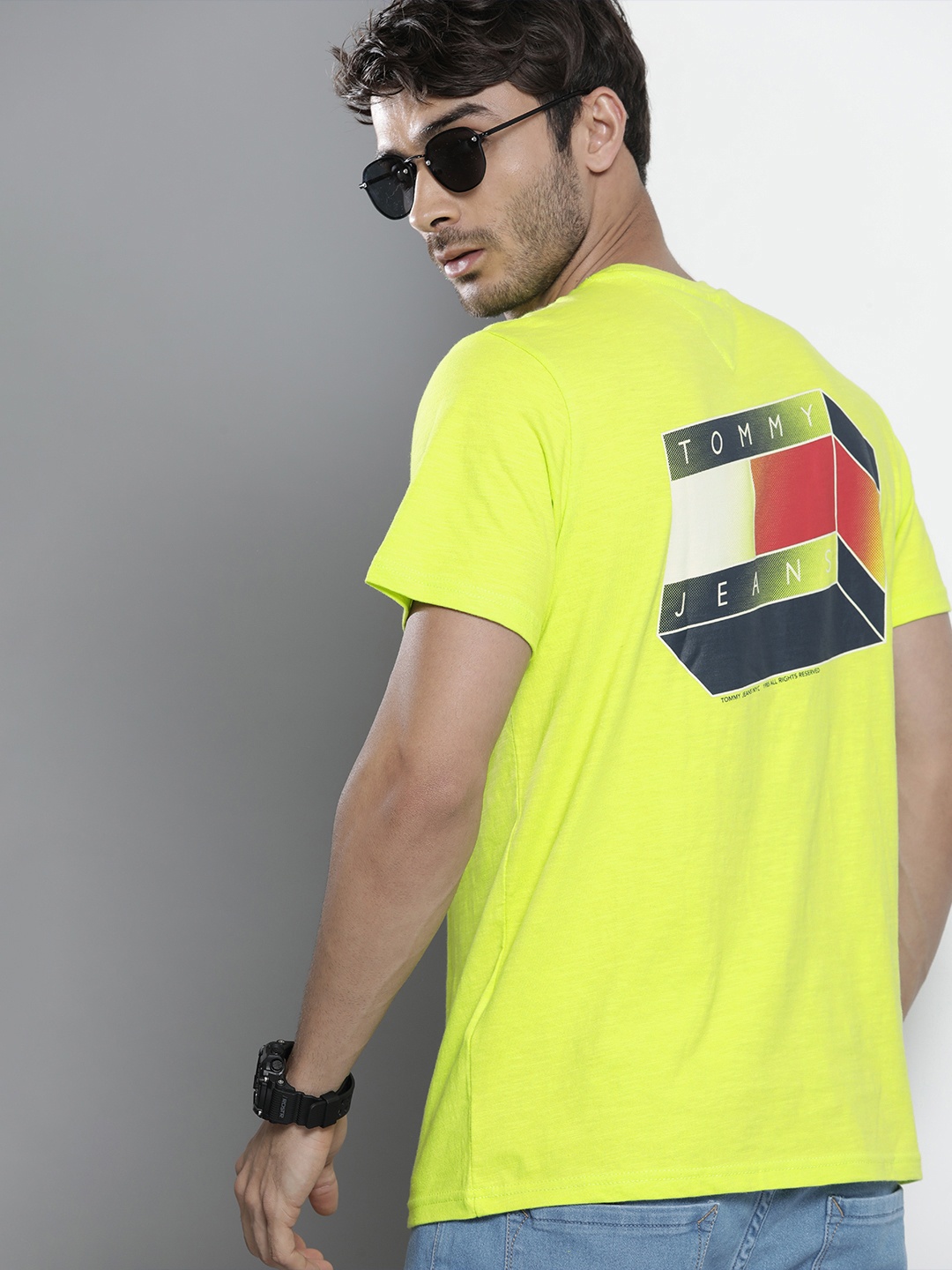 

Tommy Hilfiger Men Lime Green Printed T-shirt