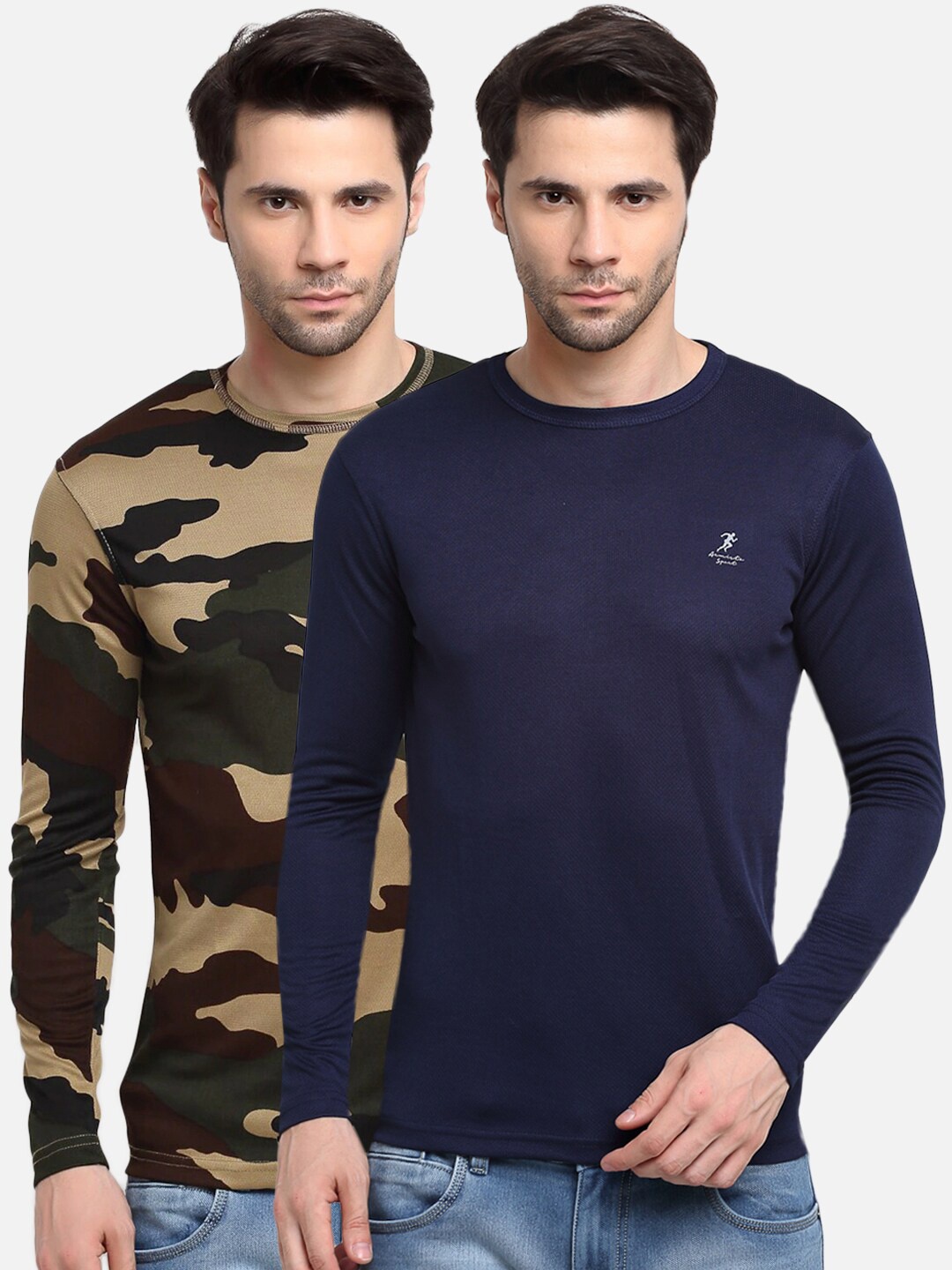 

ARMISTO Men Pack of 2 Dri-FIT Training or Gym T-shirt, Navy blue