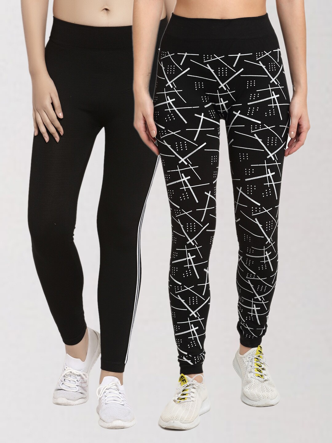 

KLOTTHE Women Set of 2 Multi Printed Skinny Fit Jeggings