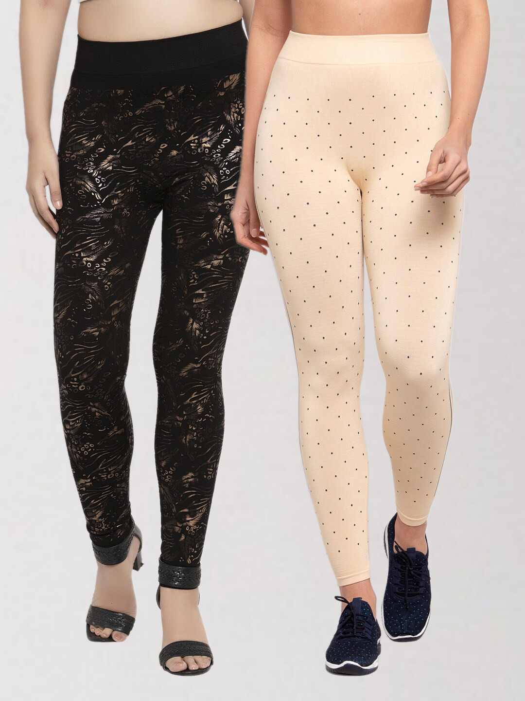 

KLOTTHE Women Set of 2 Multi Skinny Fit Jeggings