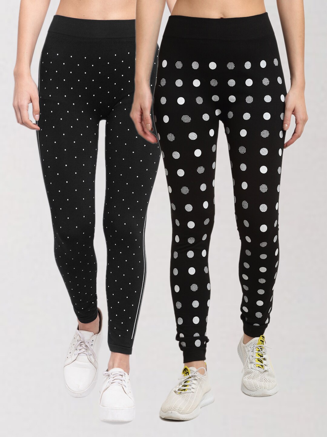

KLOTTHE Women Multicoloured Pack of 2 Printed Skinny Fit Jeggings, Multi