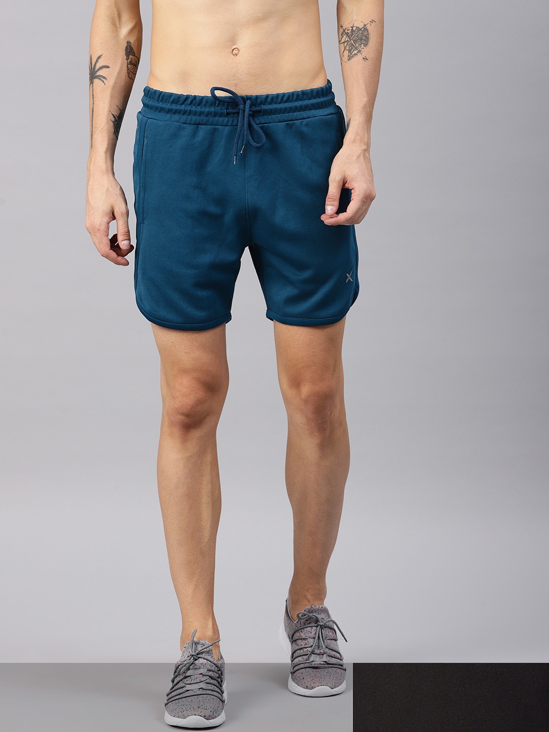 

HRX by Hrithik Roshan Men Pack of 2 Solid Regular Fit Sports Shorts, Teal
